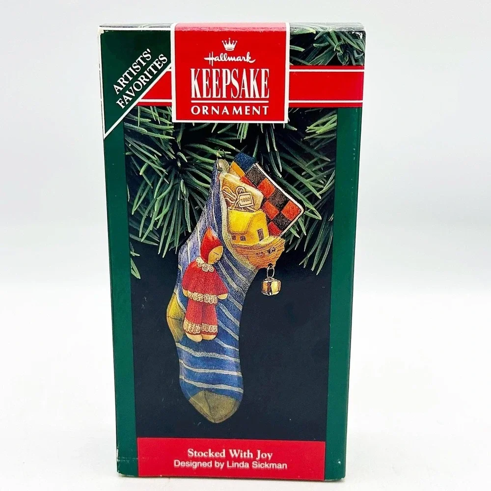 Hallmark Stocked With Joy 1992 Pressed Tin‎ Ornament